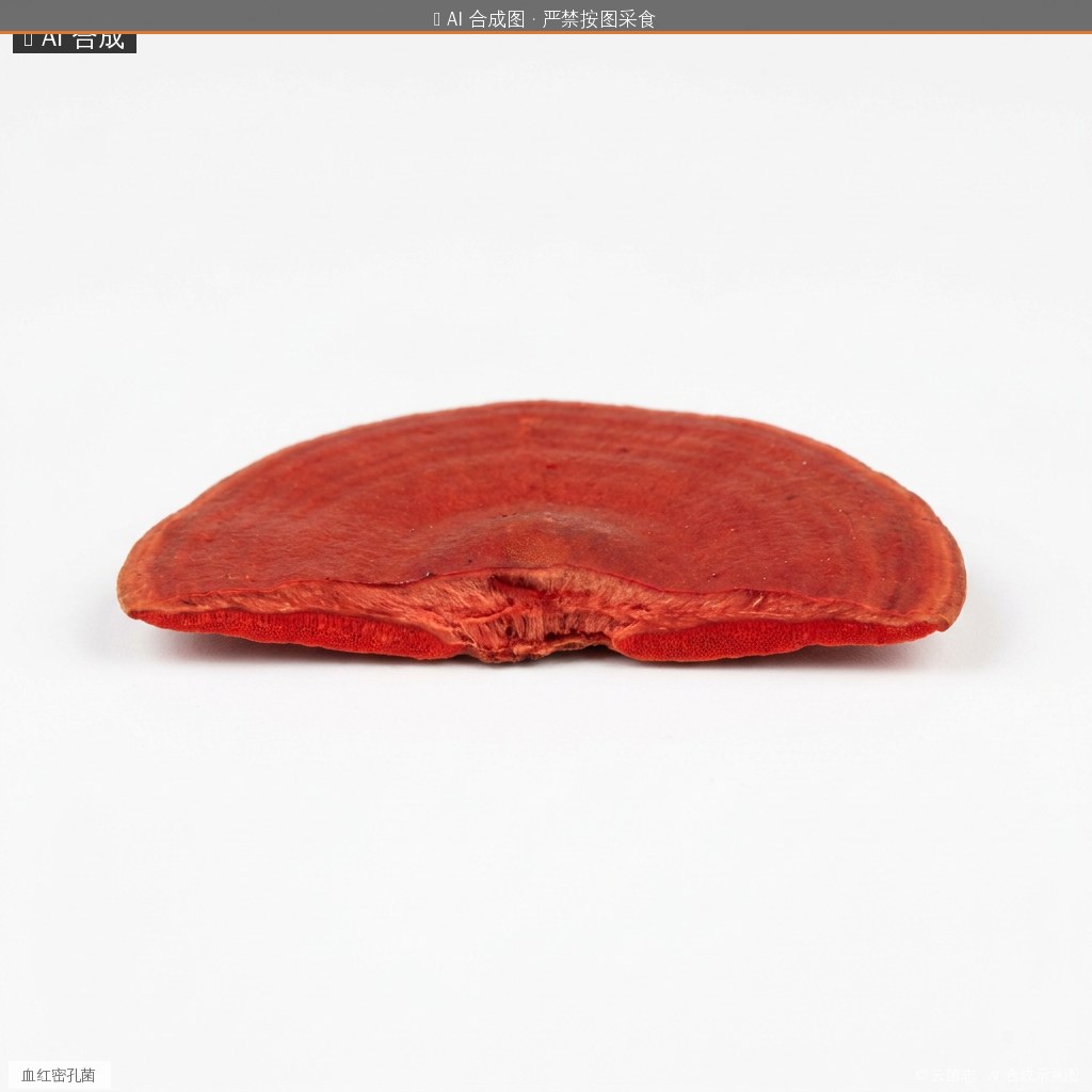 血红密孔菌(变种) AI 合成示意图 · 非真实图鉴
