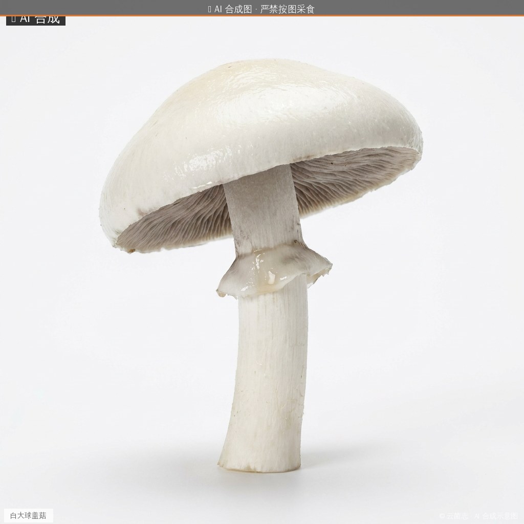 白大球盖菇(Stropharia albonitens) AI 合成示意图 · 非真实图鉴