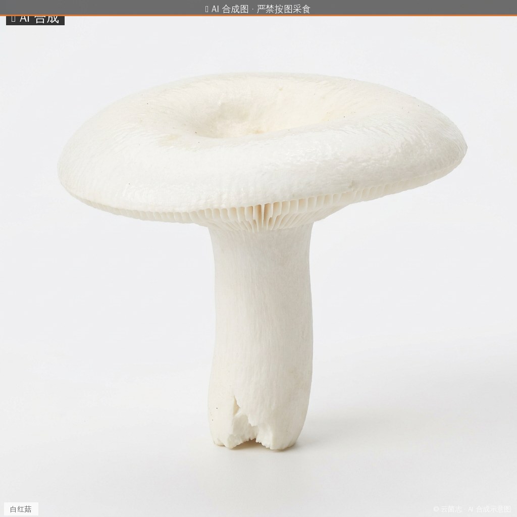 白红菇(Russula albida) AI 合成示意图 · 非真实图鉴